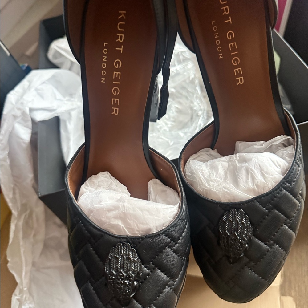 Kurt Geiger Black Quilted Heels - Picture 2 of 5